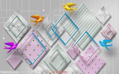 File gốc Tường nền 3D hiện đại FT3D755 (PNG) nền trong suốt