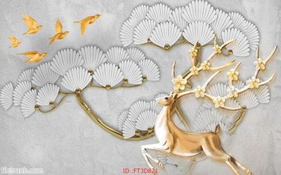 File in ấn chuyên nghiệp Tường nền 3D hiện đại FT3D821 (file gốc)