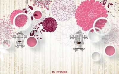 File gốc Tường nền 3D hiện đại FT3D889 (in tráng gương) ốp tường