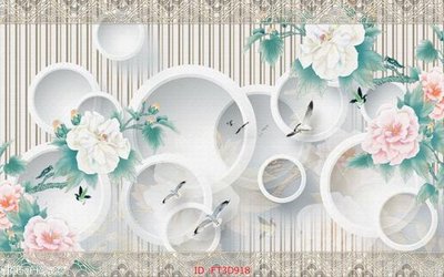 File gốc Tường nền 3D hiện đại FT3D918 (in mica) làm bảng hiệu