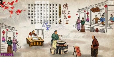 Tải file Filetranh tường nền nhà hàng KTV FT5091 (ảnh gốc) in gạch 3D