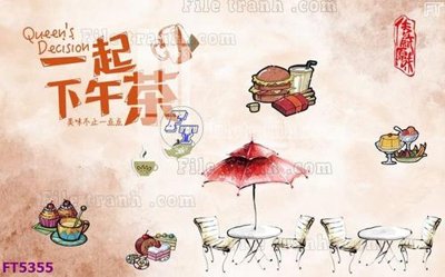File tranh ảnh gốc Filetranh tường nền nhà hàng KTV FT5355 dùng cho in khổ lớn
