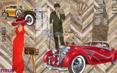 File tranh Filetranh tường nền nhà hàng KTV FT5520 (gốc) phong cách tối giản