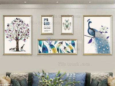 File in trần File tranh treo tường pha lê gương FT99042 (bản gốc) bầu trời