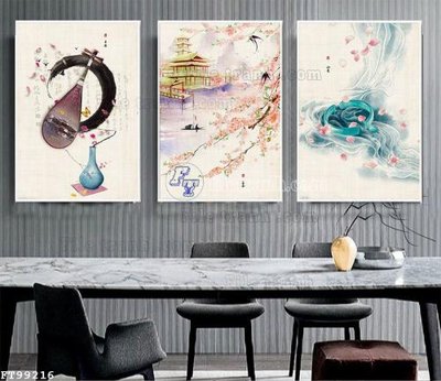 File in lụa File tranh treo tường pha lê gương FT99216 (hoa văn) File tranh treo tường pha lê gương FT99216