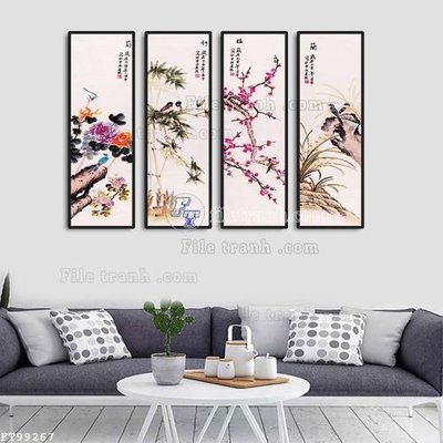 File gốc File tranh treo tường pha lê gương FT99267 (in lụa) cao cấp