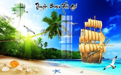 File tranh in tráng gương File tranh thuận buồm xuôi gió FTB107 (siêu nét)