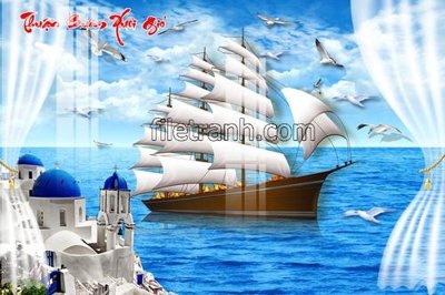 Tải file File tranh thuận buồm xuôi gió FTB12 (ảnh gốc) in tráng gương