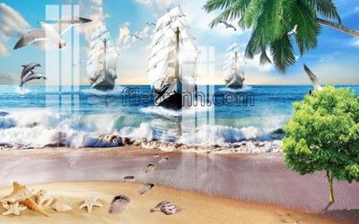 File gốc File tranh thuận buồm xuôi gió FTB122 (in lụa) chi tiết cao