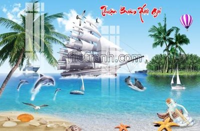Download file ảnh gốc File tranh thuận buồm xuôi gió FTB132 để in ấn