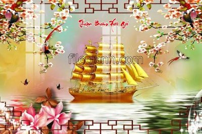 File ảnh File tranh thuận buồm xuôi gió FTB183 (gốc) in backdrop sự kiện