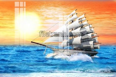 File tranh gốc File tranh thuận buồm xuôi gió FTB190 (bản quyền) file PSD