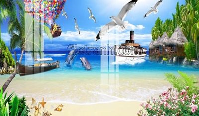 Download file gốc File tranh thuận buồm xuôi gió FTB194 (in lụa) hoa lá