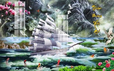 Tải file gốc File tranh thuận buồm xuôi gió FTB217 (in bạt) quảng cáo