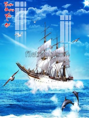 Tải file File tranh thuận buồm xuôi gió FTB223 (gốc) chủ đề phong thủy