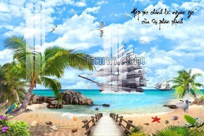 Hình ảnh file gốc in trần nhà File tranh thuận buồm xuôi gió FTB31
