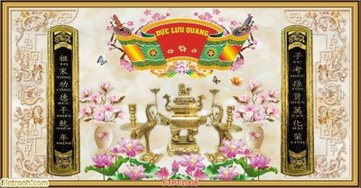 File in mica File tranh phòng thờ FTPT1008 (bản gốc) làm vách ngăn