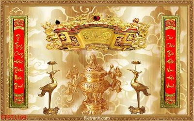 File in trần File tranh phòng thờ FTPT1169 (bản gốc) mây trời