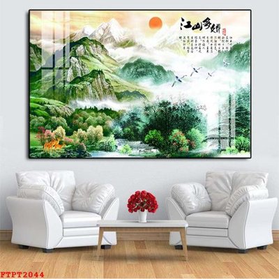 Tải file Tranh sơn thủy thác nước FTPT2044 (gốc) làm file tranh quảng cáo