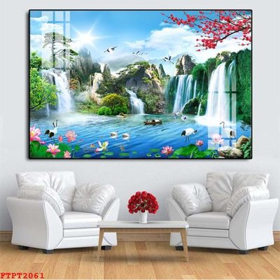 Tệp tin gốc Tranh sơn thủy thác nước FTPT2061 (dùng cho in ấn) chuyên nghiệp