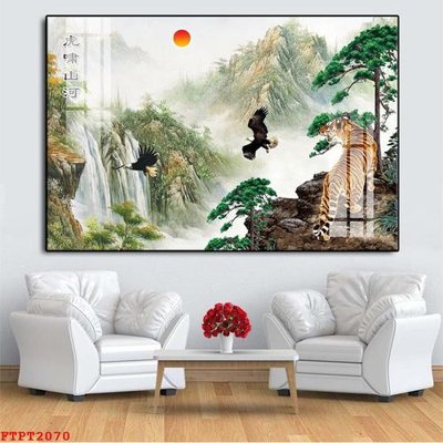 File ảnh Tranh sơn thủy thác nước FTPT2070 (gốc) in Hiflex