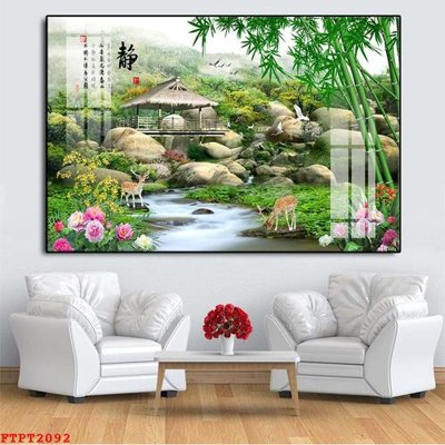 File gốc Tranh sơn thủy thác nước FTPT2092 (vector) cho in ấn
