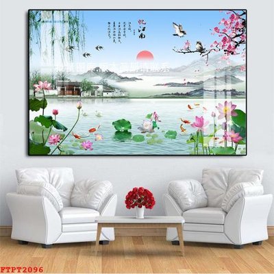 File gốc Tranh sơn thủy thác nước FTPT2096 (AI/EPS) cho in ấn