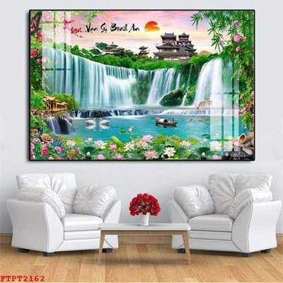 File gốc Tranh sơn thủy thác nước FTPT2162 (phiên bản chuẩn) để in ấn