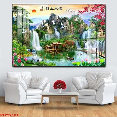 Mua file ảnh gốc Tranh sơn thủy thác nước FTPT2184 (chất lượng cao)