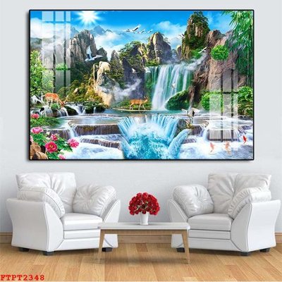 Hình ảnh gốc Tranh sơn thủy thác nước FTPT2348 (để in khổ lớn)