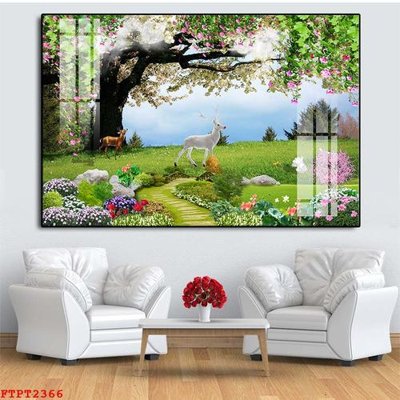 Tải file Tranh sơn thủy thác nước FTPT2366 (gốc) in nhanh