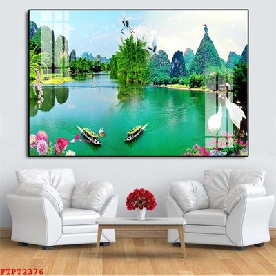 File tranh Tranh sơn thủy thác nước FTPT2376 (gốc) chủ đề tĩnh vật