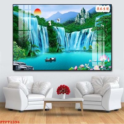 Tải file Tranh sơn thủy thác nước FTPT2396 (gốc) làm file quảng cáo