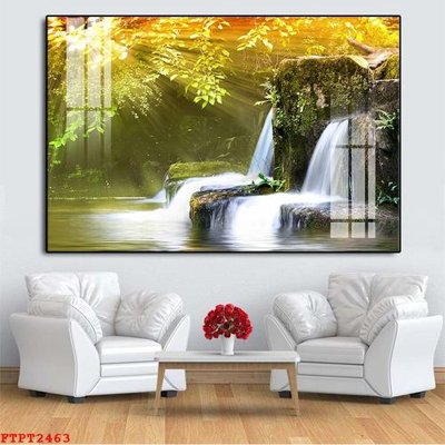 File ảnh Tranh sơn thủy thác nước FTPT2463 (gốc) trang trí khách sạn