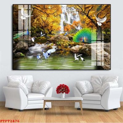 File PSD Tranh sơn thủy thác nước FTPT2476 (bản gốc) dễ dàng edit