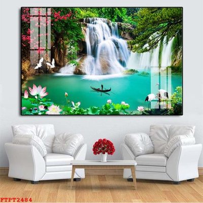 File PSD Tranh sơn thủy thác nước FTPT2484 (gốc) nhiều lớp (multi-layer)