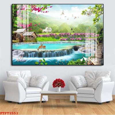 File tranh Tranh sơn thủy thác nước FTPT2552 (ảnh gốc) chi tiết rõ ràng