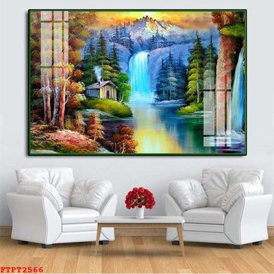 Download file Tranh sơn thủy thác nước FTPT2566 (chuẩn in) chất lượng cao