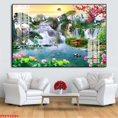 File in ấn Tranh sơn thủy thác nước FTPT2580 (bản gốc) từ file gốc