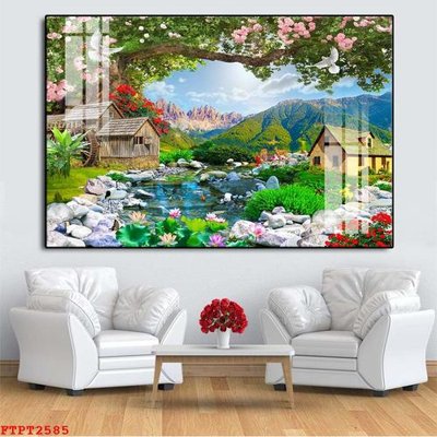 Tải file tranh Tranh sơn thủy thác nước FTPT2585 (ảnh gốc) ngay