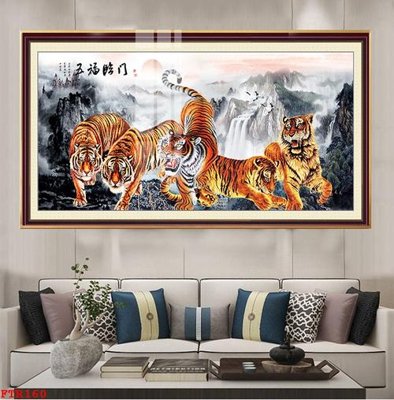 File in trần File gốc tranh rồng hổ FTR160 (bản gốc) bầu trời