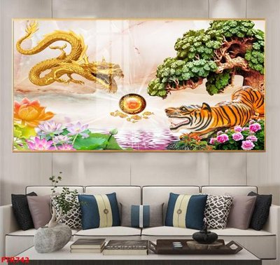 File gốc in mica File gốc tranh rồng hổ FTR742 chất lượng