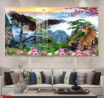 File tranh File gốc tranh rồng hổ FTR853 (gốc) in backlit film