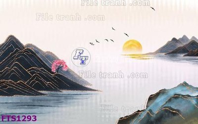 File tranh in trần 3D File in tranh tường hiện đại FTS1293 (ảnh gốc)