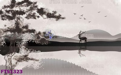 Download file File in tranh tường hiện đại FTS1323 (gốc) in mica bàn thờ