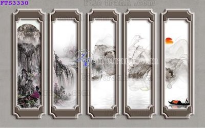 File tranh gốc in trần nhà File in tranh tường hiện đại FTS3330 3D