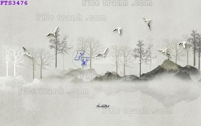 File gốc File in tranh tường hiện đại FTS3476 (in lụa) chi tiết cao
