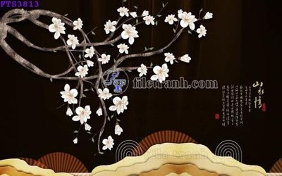File tranh gốc in trần nhà File in tranh tường hiện đại FTS3813 3D