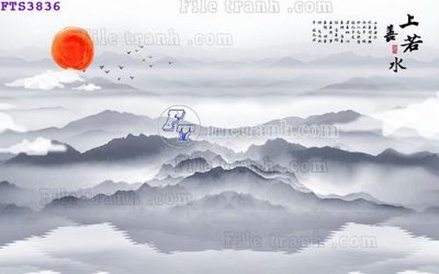 Ảnh gốc File in tranh tường hiện đại FTS3836 (độ nét cao) in tráng gương