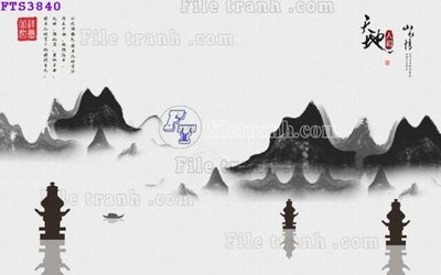 File tranh gốc PSD File in tranh tường hiện đại FTS3840 còn nguyên layer